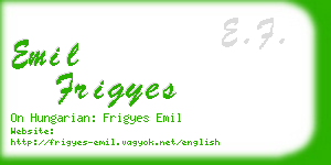 emil frigyes business card